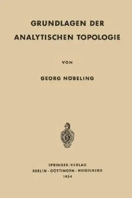 Cover of Grundlagen Der Analytischen Topologie