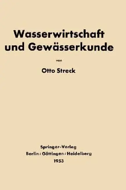 Cover of Grundlagen Der Wasserwirtschaft Und Gewässerkunde