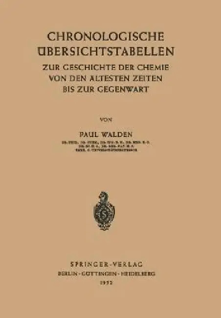 Cover of Chronologische Übersichtstabellen