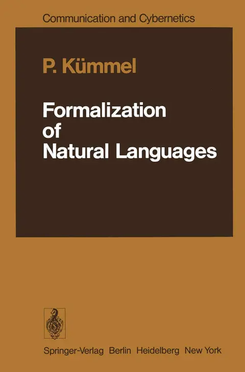 Cover of Formalization of Natural Languages