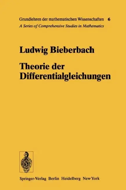 Cover of Theorie Der Differentialgleichungen