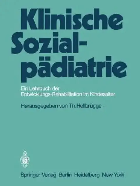 Cover of Klinische Sozialpädiatrie