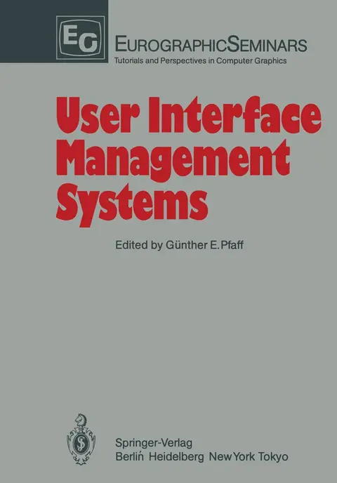 Cover of User Interface Management Systems