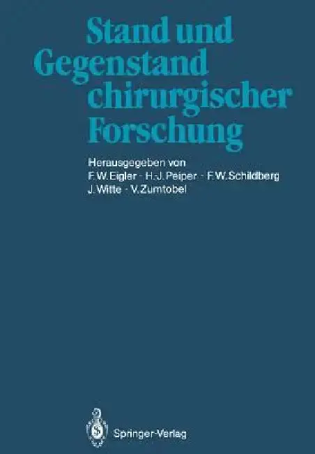 Cover of Stand Und Gegenstand Chirurgischer Forschung
