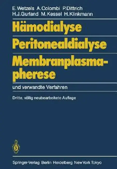 Cover of Hämodialyse, Peritonealdialyse, Membranplasmapherese