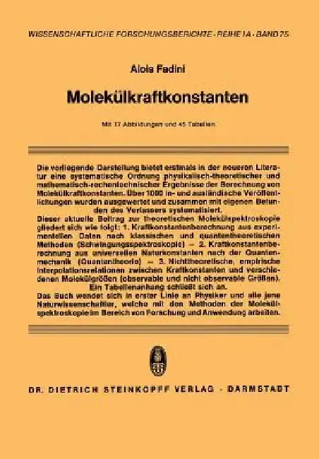 Cover of Molekülkraftkonstanten