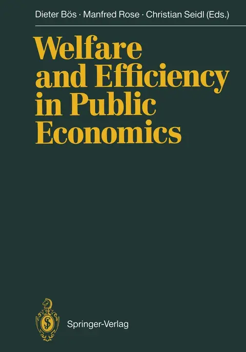 Cover of Welfare and Efficiency in Public Economics