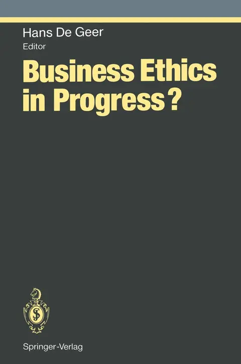 Cover of Business Ethics in Progress?