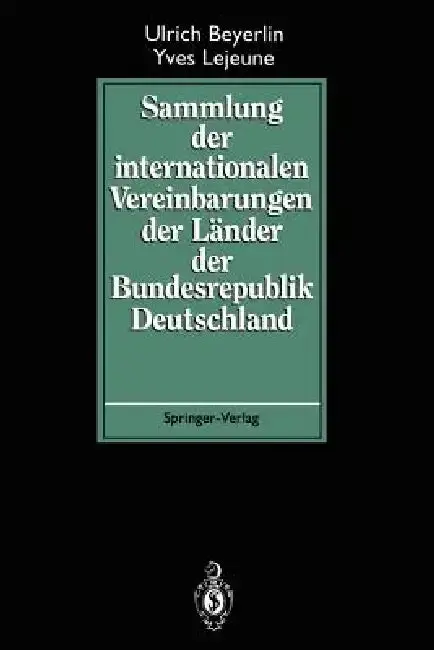 Cover of Sammlung Der Internationalen Vereinbarungen Der Länder Der Bundesrepublik Deutschland