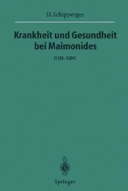 Cover of Krankheit Und Gesundheit Bei Maimonides