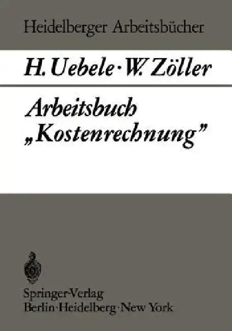 Cover of Arbeitsbuch "Kostenrechnung"