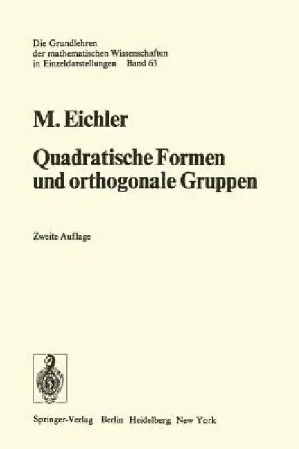 Cover of Quadratische Formen Und Orthogonale Gruppen