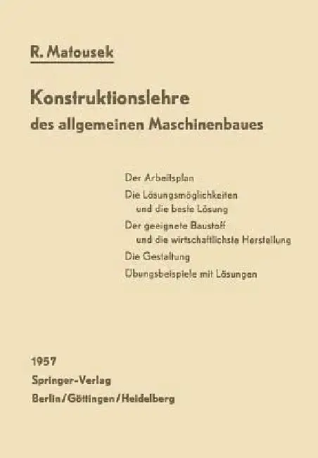Cover of Konstruktionslehre Des Allgemeinen Maschinenbaues