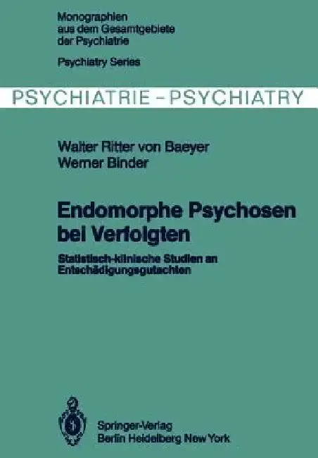 Cover of Endomorphe Psychosen Bei Verfolgten