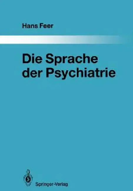 Cover of Die Sprache Der Psychiatrie