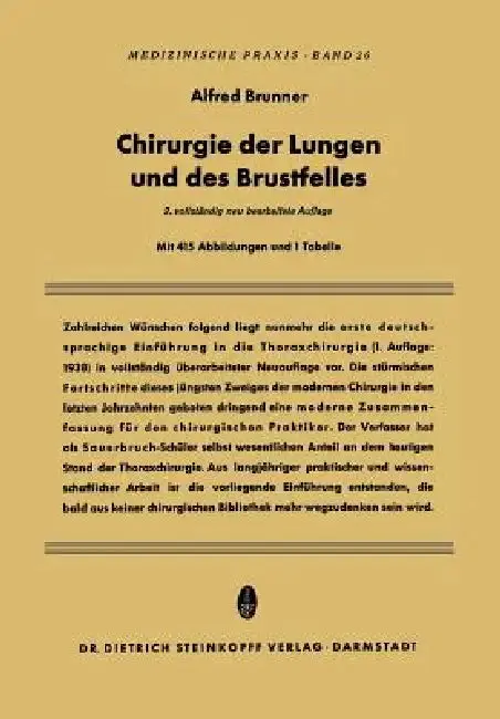 Cover of Chirurgie Der Lungen Und Des Brustfelles