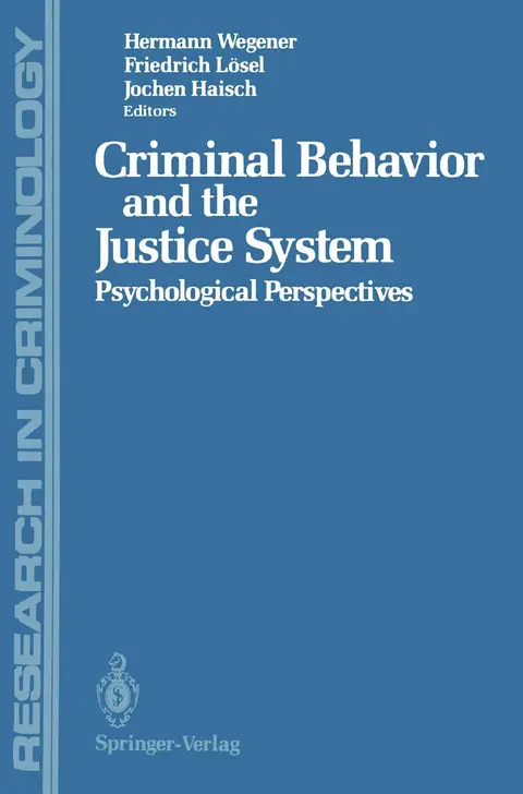 Cover of Criminal Behavior and the Justice System