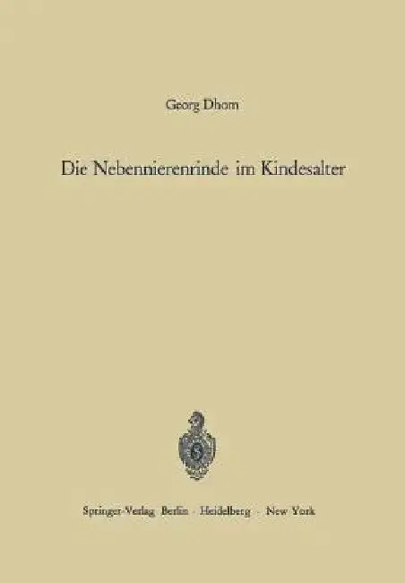 Cover of Die Nebennierenrinde Im Kindesalter