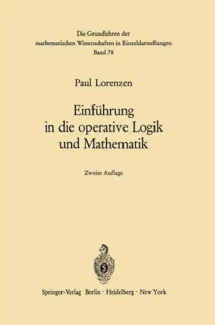 Cover of Einführung in Die Operative Logik Und Mathematik
