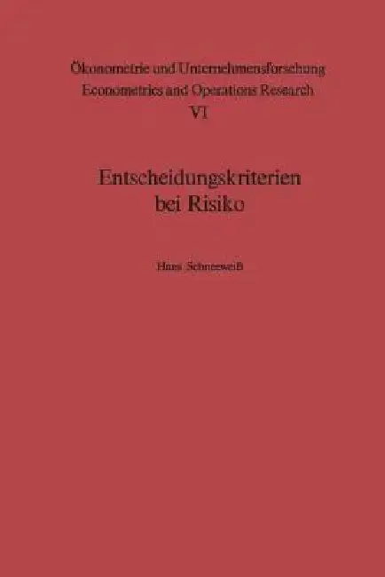 Cover of Entscheidungskriterien Bei Risiko