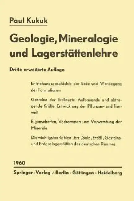 Cover of Geologie, Mineralogie Und Lagerstättenlehre