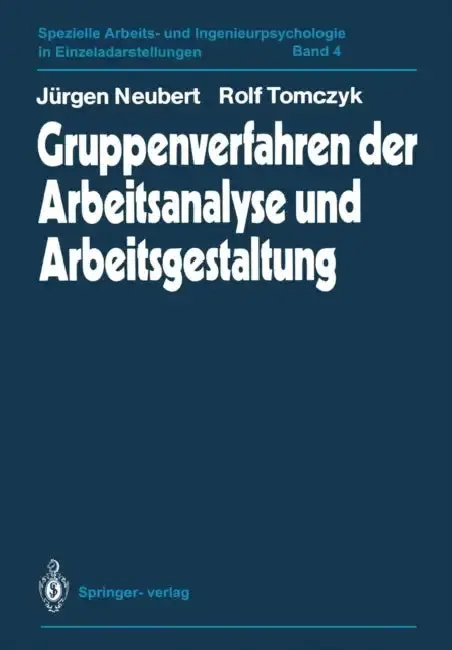 Cover of Gruppenverfahren Der Arbeitsanalyse Und Arbeitsgestaltung