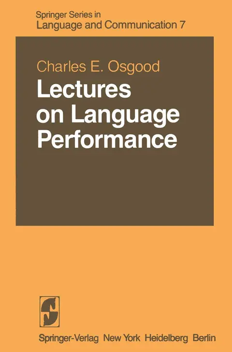 Cover of Lectures on Language Performance