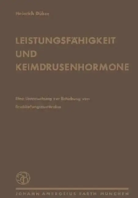 Cover of Leistungsfähigkeit Und Keimdrüsenhormone