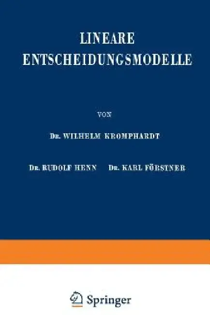 Cover of Lineare Entscheidungsmodelle