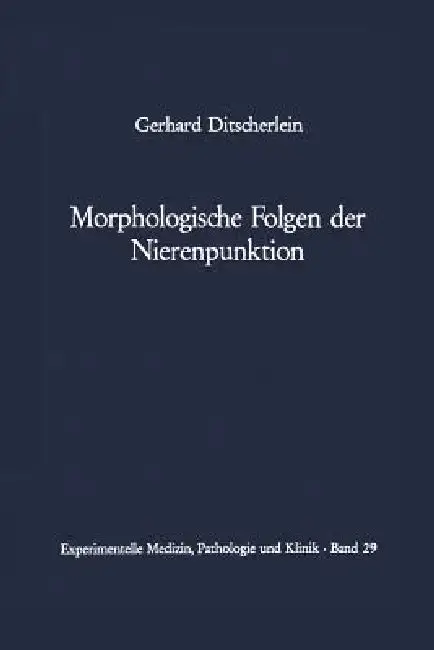 Cover of Morphologische Folgen Der Nierenpunktion