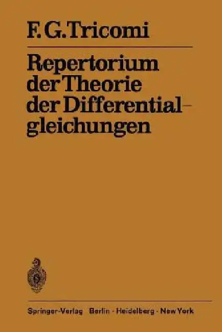 Cover of Repertorium Der Theorie Der Differentialgleichungen