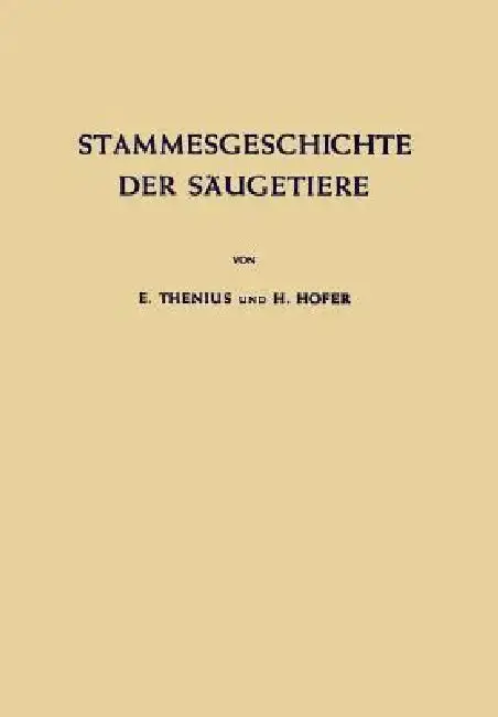 Cover of Stammesgeschichte Der Säugetiere