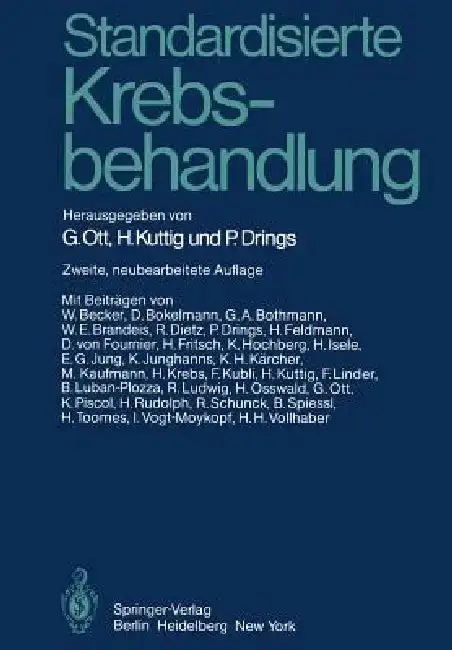 Cover of Standardisierte Krebsbehandlung