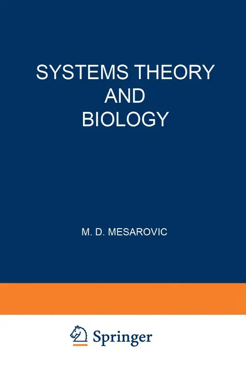 Cover of Systems Theory and Biology