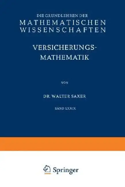 Cover of Versicherungsmathematik