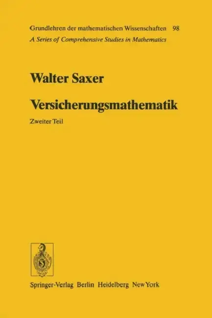 Cover of Versicherungsmathematik