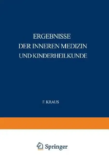 Cover of Ergebnisse Der Inneren Medizin Und Kinderheilkunde