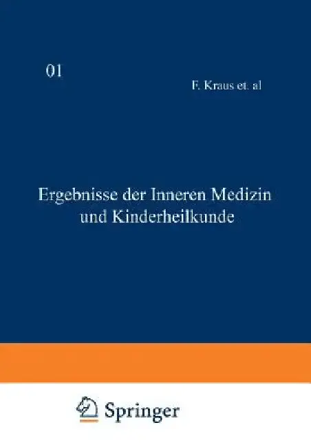 Cover of Ergebnisse Der Inneren Medizin Und Kinderheilkunde