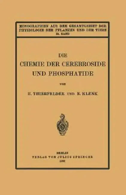 Cover of Die Chemie Der Cerebroside Und Phosphatide