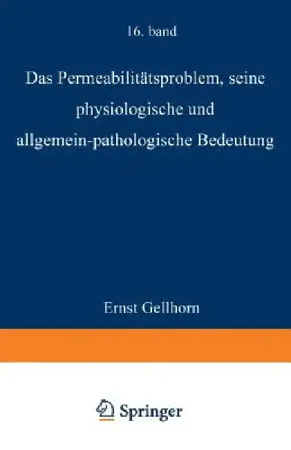 Cover of Das Permeabilitätsproblem