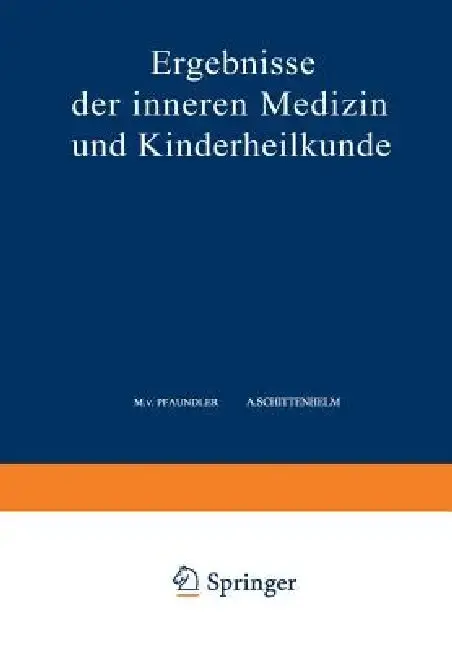 Cover of Ergebnisse Der Inneren Medizin Und Kinderheilkunde