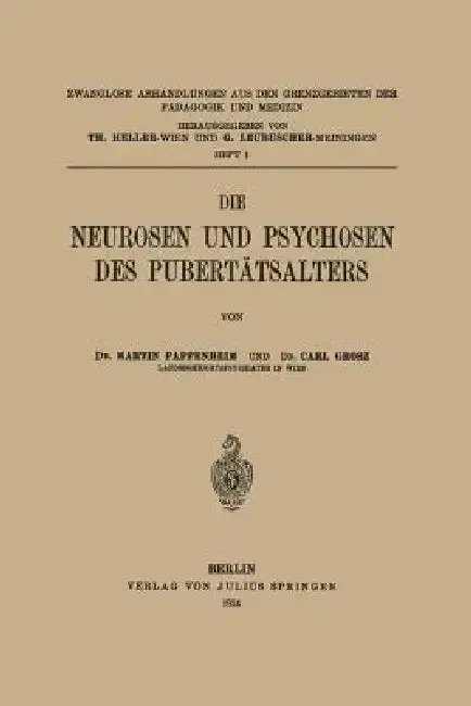 Cover of Die Neurosen Und Psychosen Des Pubertätsalters