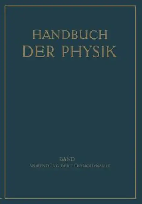 Cover of Anwendung Der Thermodynamik