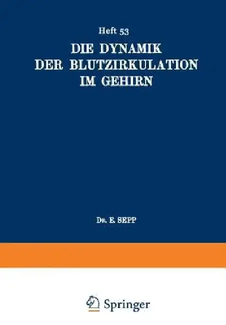Cover of Die Dynamik Der Blutzirkulation Im Gehirn
