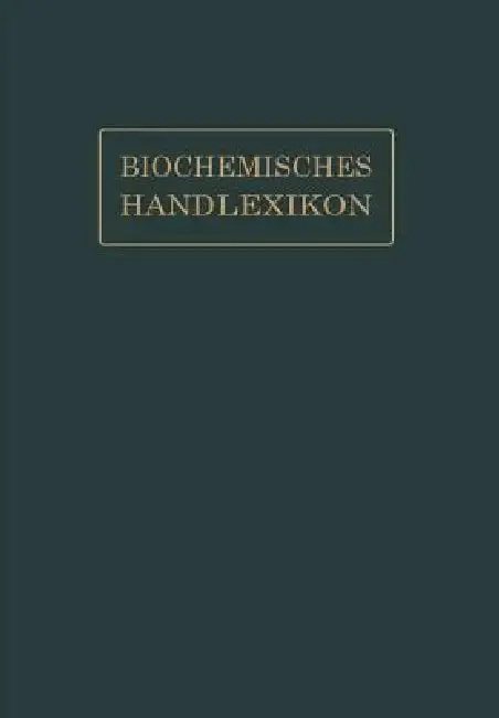 Cover of Biochemisches Handlexikon