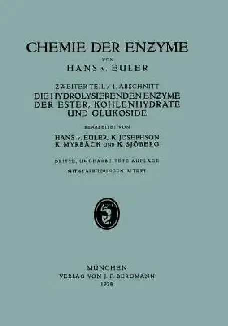 Cover of Die Hydrolisierenden Enzyme Der Ester, Kohlenhydrate Und Glukoside