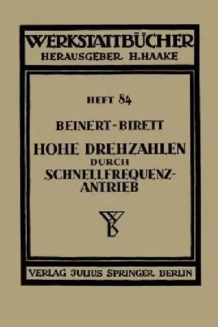 Cover of Hohe Drehzahlen Durch Schnellfrequenz-Antrieb