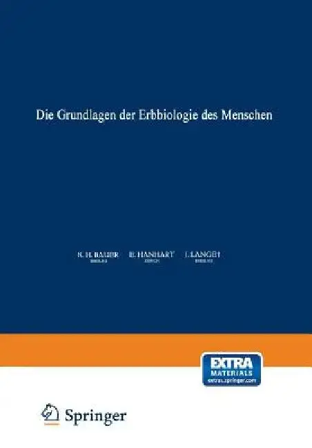 Cover of Die Grundlagen Der Erbbiologie Des Menschen