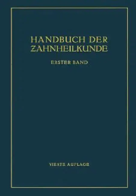 Cover of Handbuch Der Zahnheilkunde