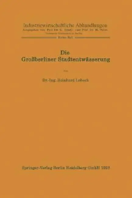 Cover of Die Großberliner Stadtentwässerung